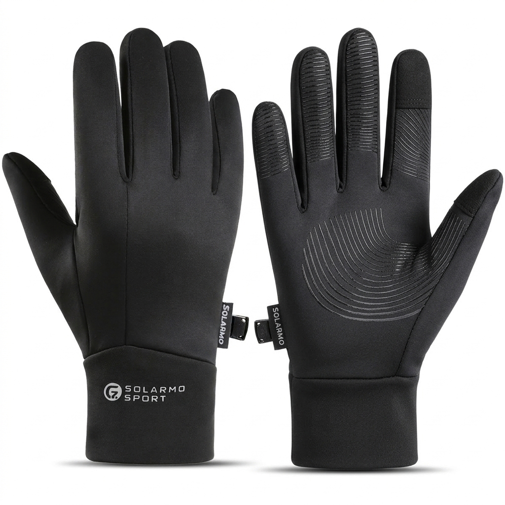 Cycling Gear Weather - メンズ用ウィンタースポーツグローブ、タッチスクリーン対応フリースサーマル防寒グローブ、スノースキーグローブ、ウィンターギア