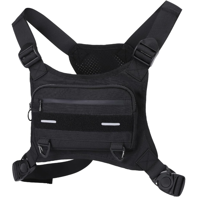 Cycling Gear Vest - 男性用の多機能タクティカルベストバッグ,調節可能なチェストバッグ,通気性のある自転車スポーツバッグ,トラベルファッション