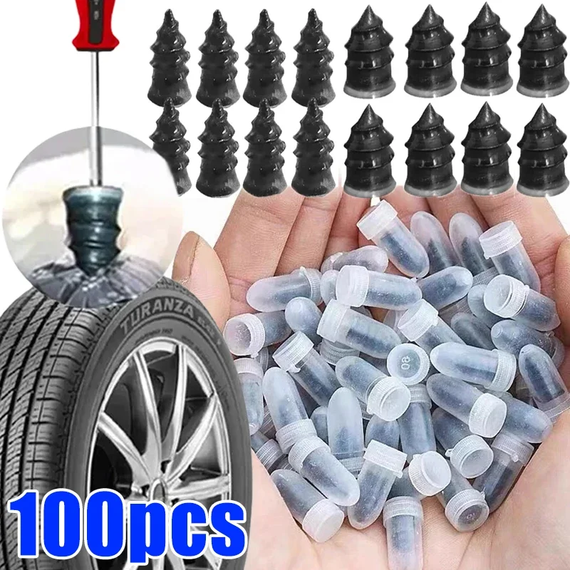 Tubeless Tire Sealant - 新しいユニバーサル真空タイヤ修理セット、車、バイク、スクーター用ゴム製チューブレスタイヤ修理キット、接着剤不要のタイヤ修理釘