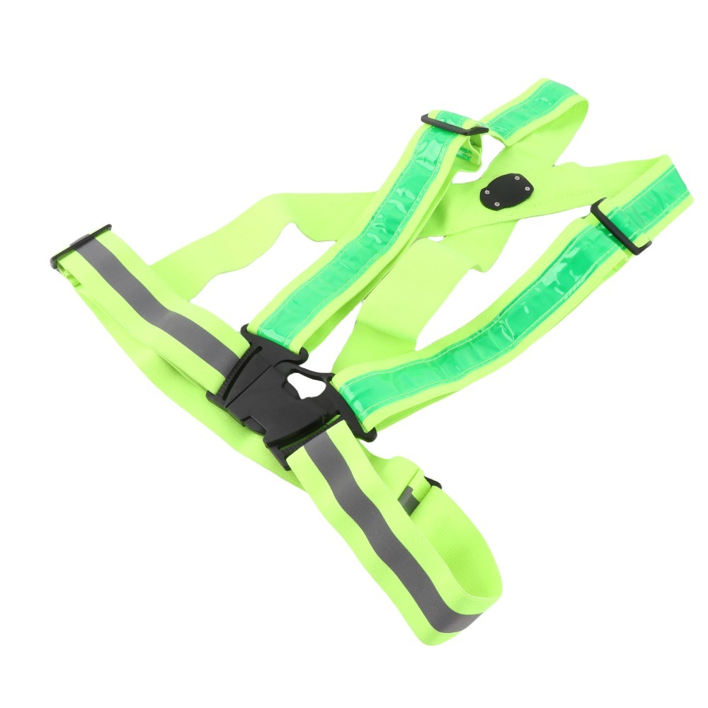 Reflective Cycling Vest - 新しいポリエステル製LED安全ベスト、グリーンライト、USB充電式、反射材付きランニングベスト、反射材付きサイクリング警告ベスト、サイクリングギア