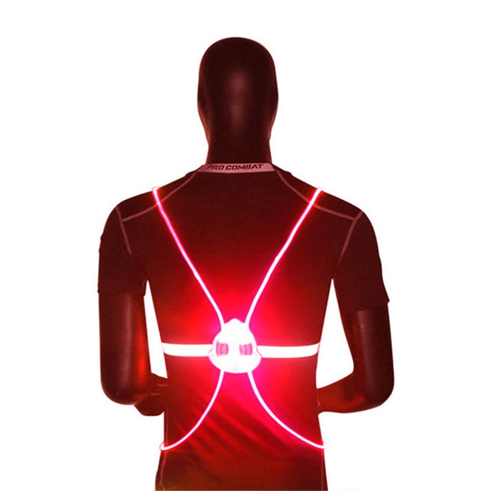 Reflective Cycling Vest - 屋外360度反射LEDフラッシュドライビングベスト高視認性夜間ランニングサイクリングライディング安全バイクベスト