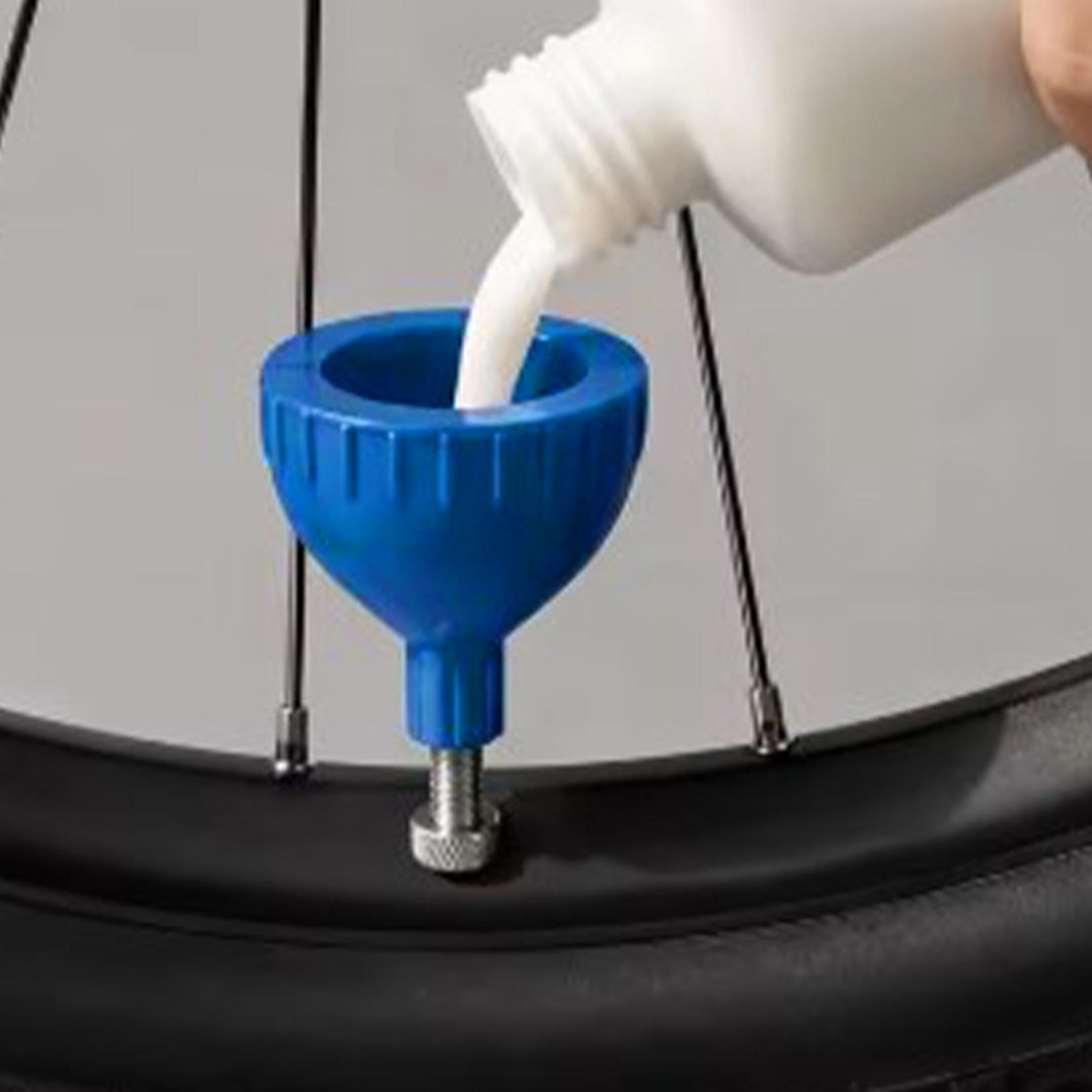 Tubeless Tire Sealant - チューブレスバイクタイヤシーラントファンネル、簡単注入自転車ホイール修理ファンネル、MTBロードバイクタイヤメンテナンスツール