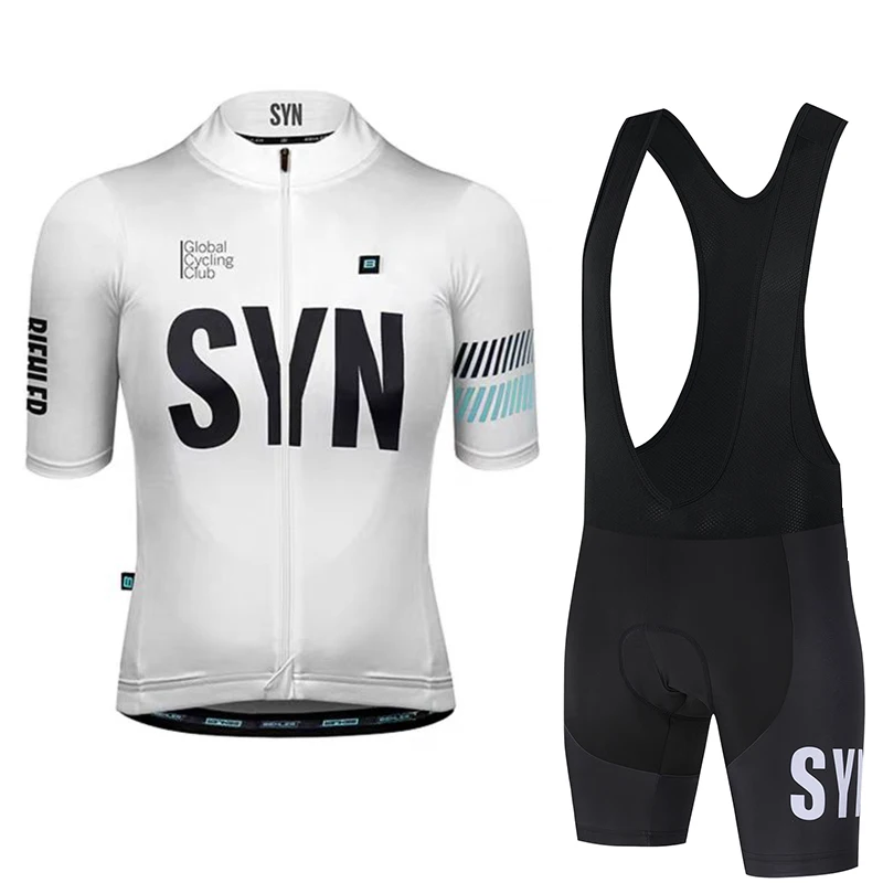 Cycling Gear Brands - SYN メンズサイクリングジャージ 夏用ロードバイクサイクリングスポーツシャツ サイクリングビブ MTB 吸汗速乾サイクリングショートセット