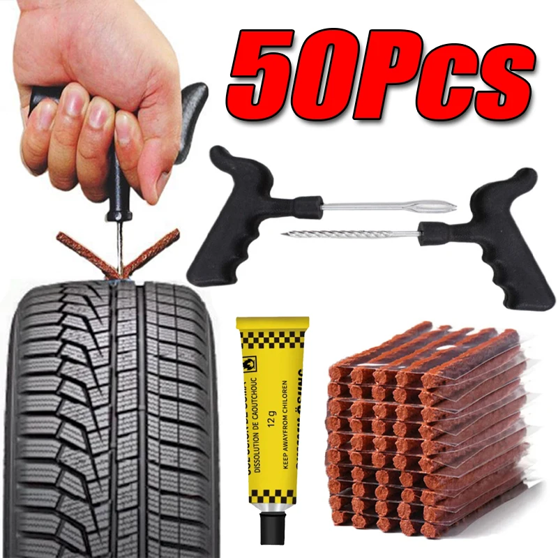 Tubeless Tire Sealant - 路側緊急用チューブレスタイヤパンク修理キット、ゴムプラグ挿入ツール、自動車、バイク、トラック、SUV、ATV用