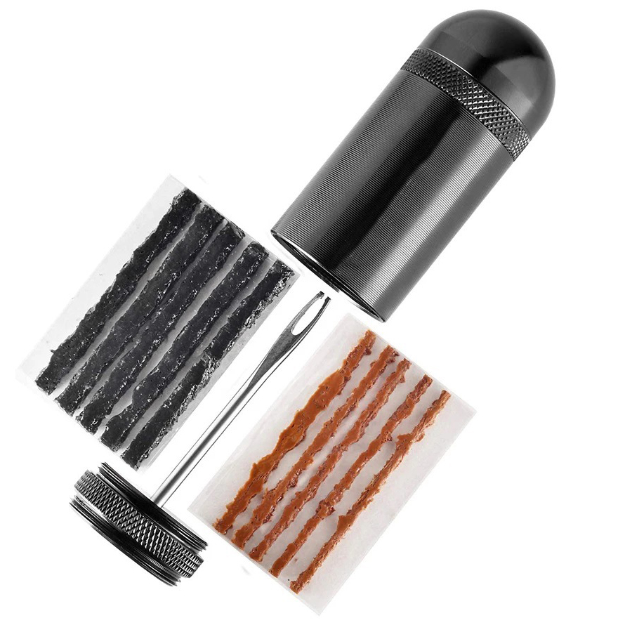 Tubeless Tire Sealant - チューブレスバイクタイヤ修理ツールキット MTB ロード自転車タイヤ用 プラグ挿入ツール パンクやフラットゴムストリップを固定するためのツール