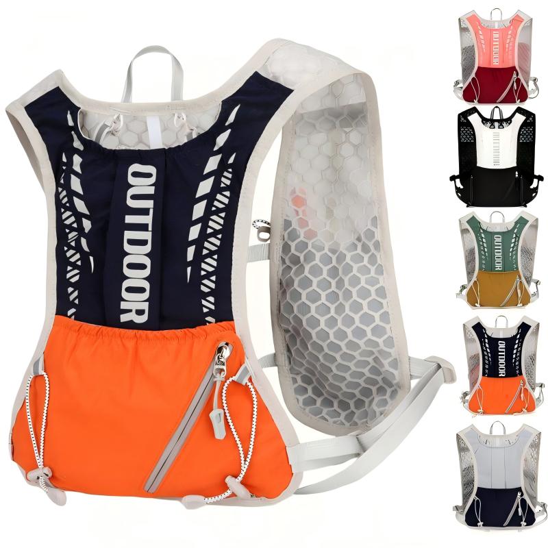 Reflective Cycling Vest - 反射材付きランニングハイドレーションベスト、超軽量バックパック（サイクリング、登山、ハイキング、マラソン、MTBロードバイク用）- 調節可能なベストバッグ