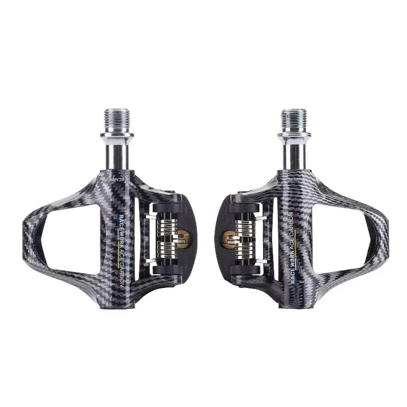 Cycling Gear - 軽量カーボンファイバーペダル（ロッククリート付き）ロードバイク＆MTB＆サイクリング用ギア対応