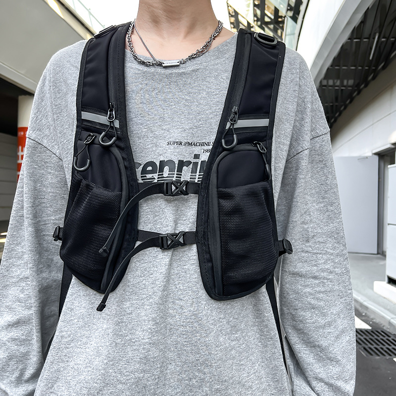 ヒップホップ ストリートウェア チェストリグバッグ メンズ  - Reflective Cycling Vest のレビューと価格