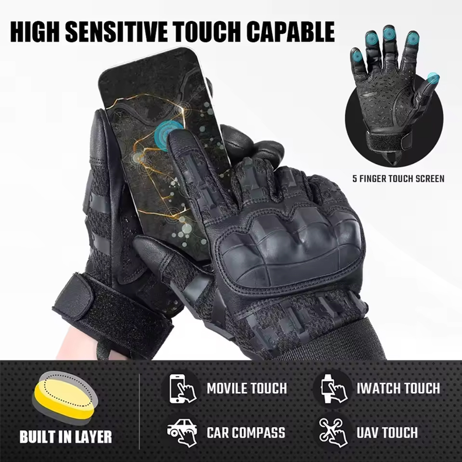 戦術的な手袋タッチスクリーンハードシェル屋外狩猟エアガン戦闘 - Cycling Gear Names のレビューと価格