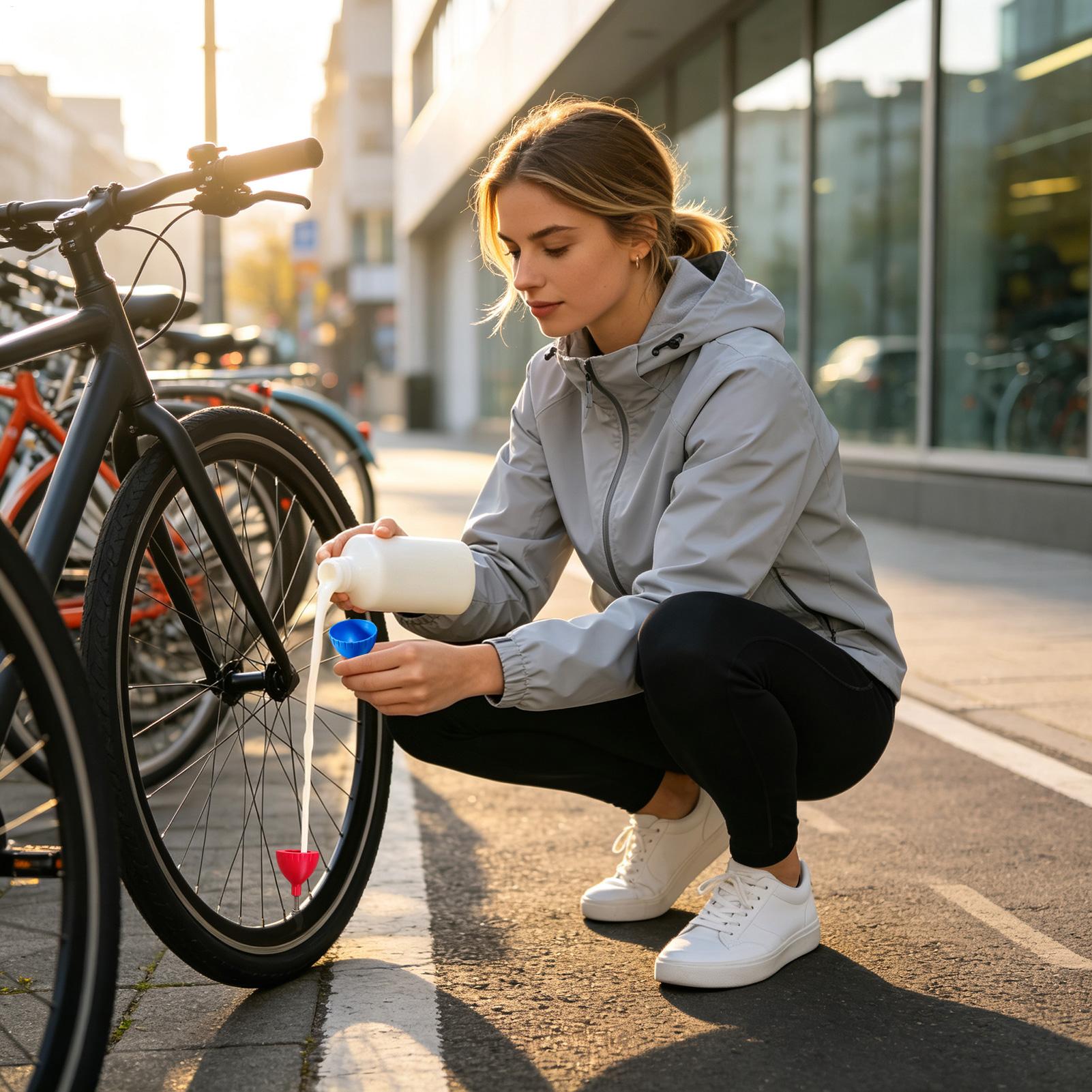 チューブレスバイクタイヤシーラントファンネル、簡単注入自転車 - Tubeless Tire Sealant のレビューと価格