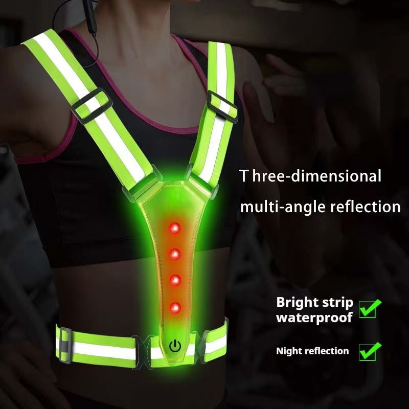LED ランニングベスト反射発光リフレクターストラップ高サイ - Reflective Cycling Vest のレビューと価格