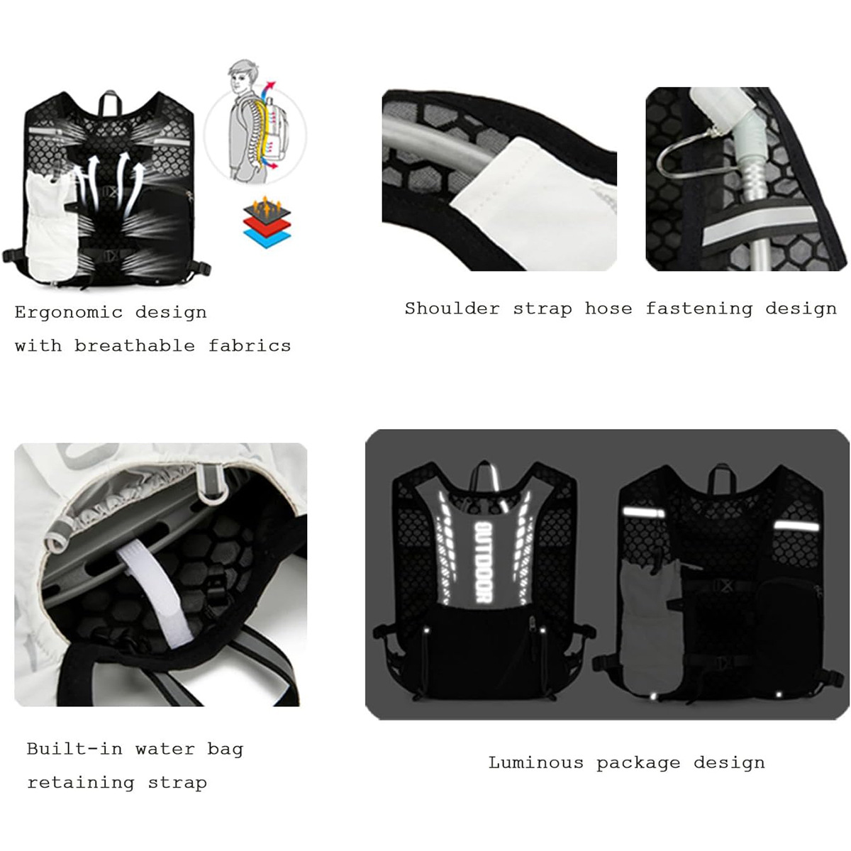 反射材付きランニングハイドレーションベスト、超軽量バックパッ - Reflective Cycling Vest のレビューと価格